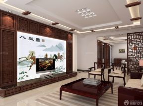 家裝客廳背景墻 中式風(fēng)格設(shè)計(jì)裝修效果圖片