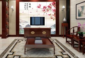 家裝客廳電視背景墻 中式簡(jiǎn)約風(fēng)格裝修效果圖片
