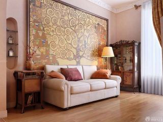 客厅沙发背景墙挂画的装饰图片