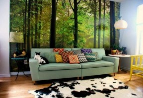 现代家装客厅沙发背景墙壁画图片
