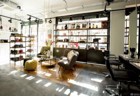理發(fā)店裝修圖 置物架裝修效果圖片