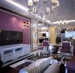 时尚紫色欧式客厅电视背景墙效果图