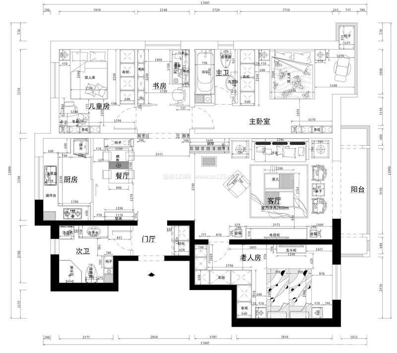 最佳四室房子戶型設(shè)計圖片