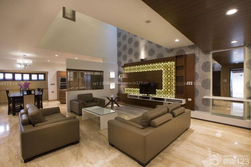 现代家装挑高客厅装修设计效果图