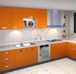 简约厨房橙色橱柜装修设计效果图片