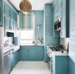 简欧厨房蓝色橱柜装修设计效果图片