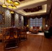 中式茶楼室内深棕色木地板装修效果图片
