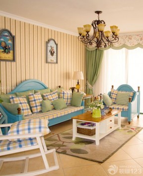 混搭风格设计客厅组合沙发装修效果图片