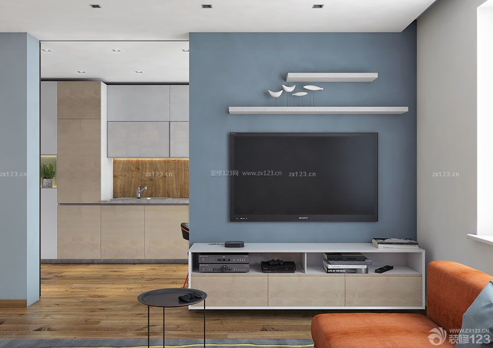 60平米小户型客厅电视背景墙的装饰设计图