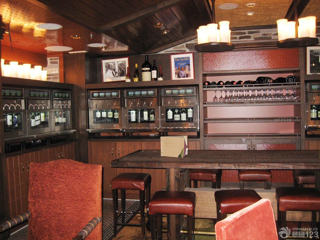 国外复古酒吧吧台装修效果图