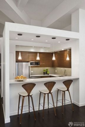 现代装修120平米图片 厨房吧台设计