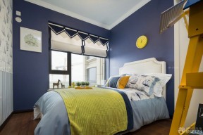 卧室装修设计深蓝色墙壁