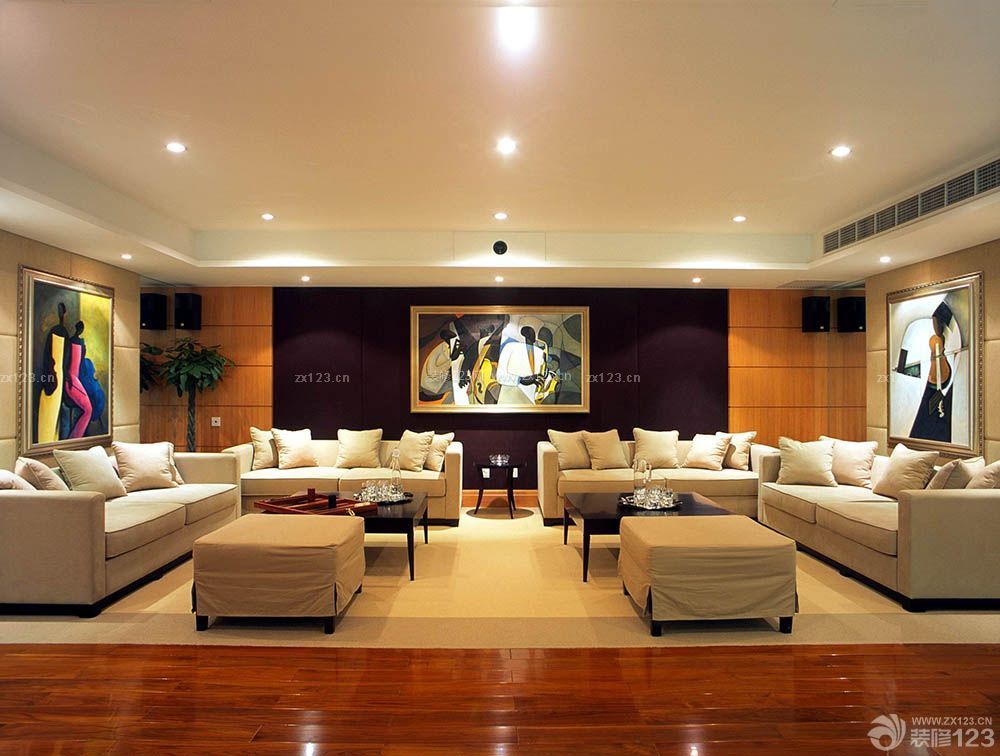 现代风格客厅布艺沙发装修120平米效果图片