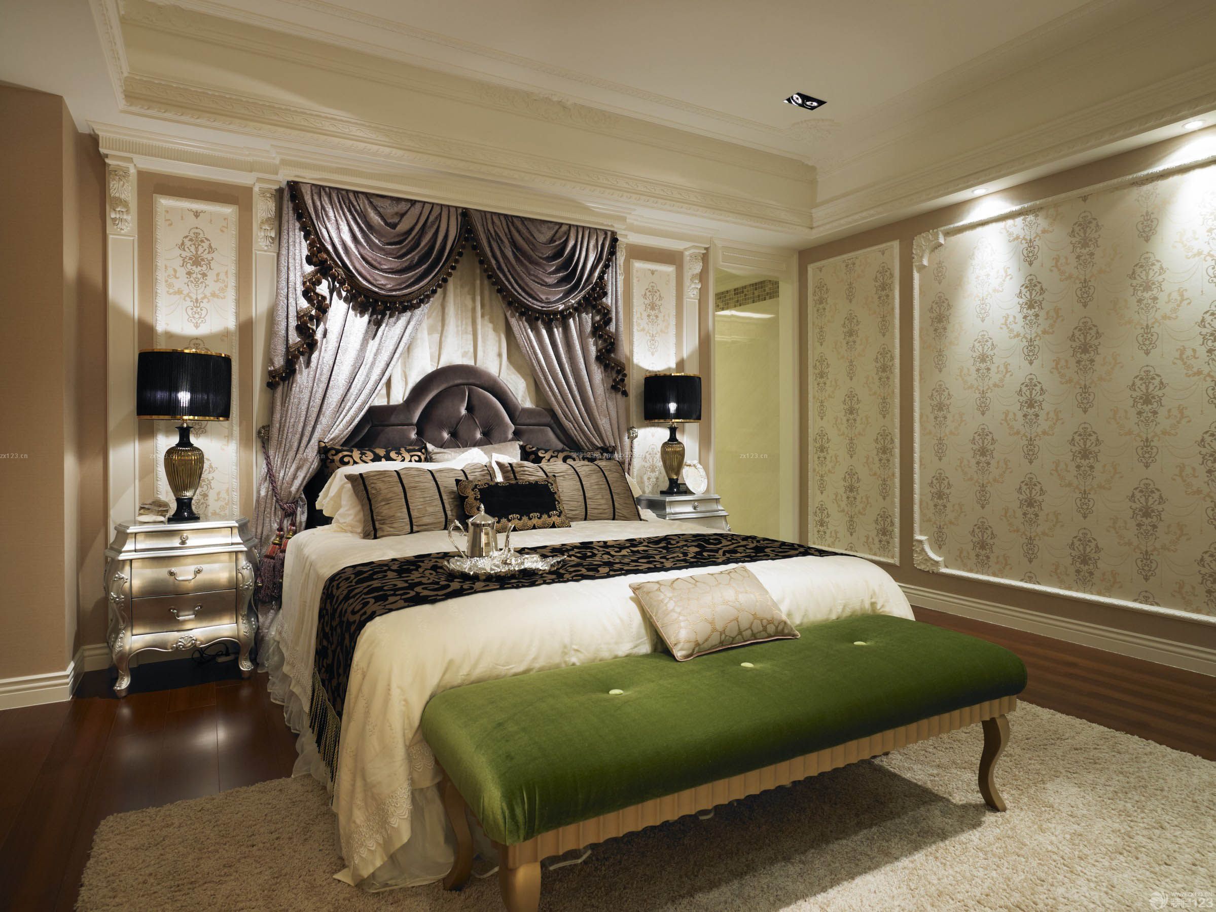 卧室装修设计效果图 床头背景墙装修效果图片