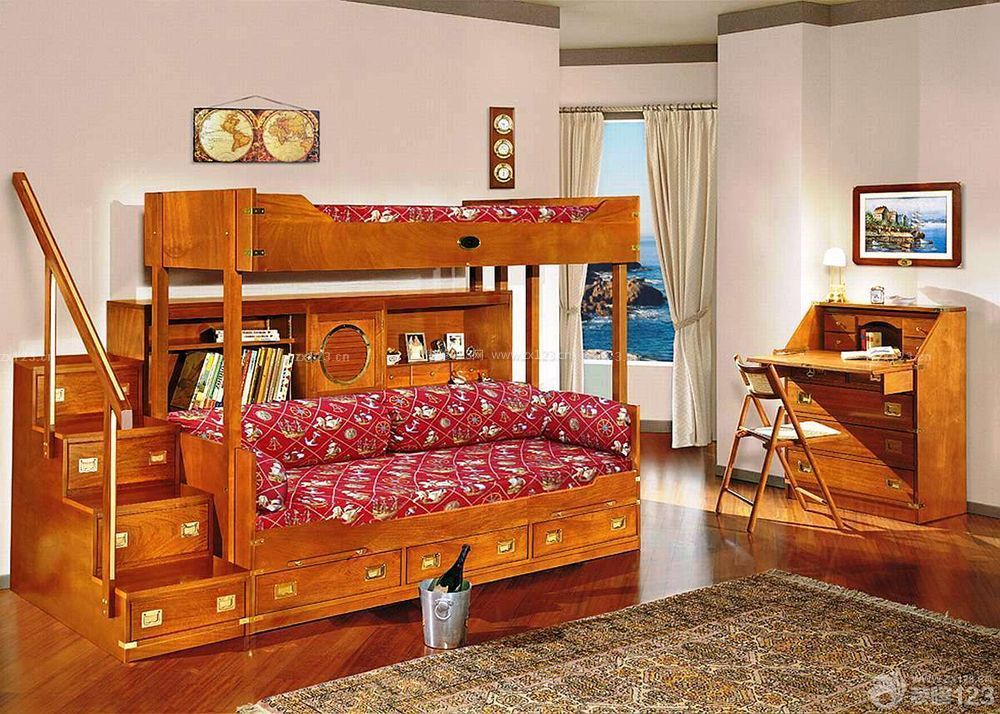 小卧室高低床设计图片