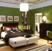 后现代家装卧室绿色墙面装修效果图片