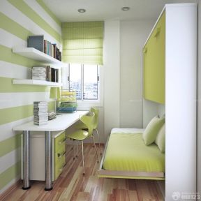 现代小卧室隐藏式双层床装修设计效果图