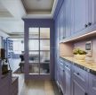开放式现代厨房紫色橱柜装修效果图片