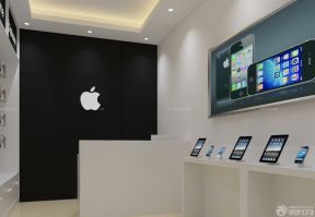 小型苹果店面简约背景墙设计装修效果图片 