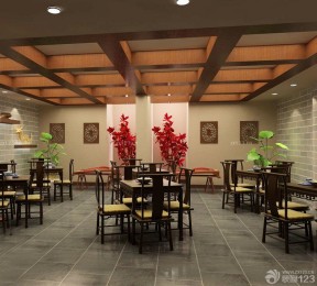 最新中式茶楼效果图 大厅设计装修效果图片