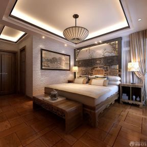 中式卧室背景墙 现代时尚装修