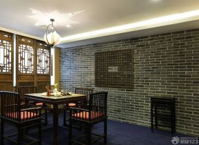 古典茶楼装修效果图 墙砖背景墙