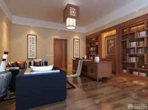 简约中式客厅连书房装修图
