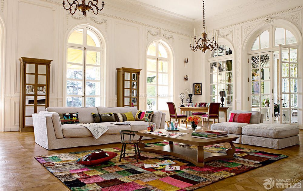 欧式新房客厅布艺沙发装修设计效果图片