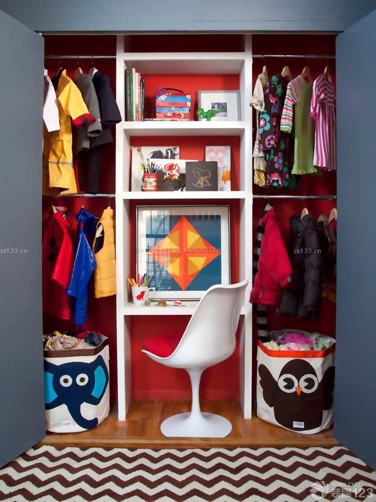 现代家装儿童房卧室衣柜设计效果图