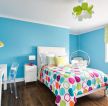 简约家装卧室蓝色墙面装修设计效果图片