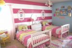 温馨儿童房卧室条纹壁纸设计效果图