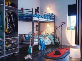 儿童房卧室 铁质高低床图片