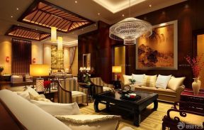 中式客厅设计 别墅客厅效果图大全