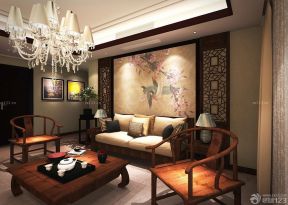 中式客厅设计 客厅沙发背景墙装饰画