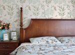 美式家居风格卧室床头背景壁纸效果图 