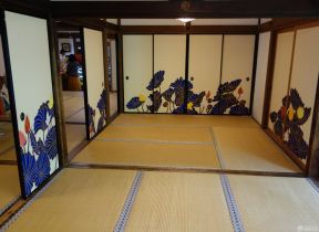 日式茶楼装修效果图 室内背景墙效果图