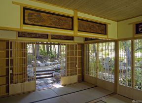 日式茶楼装修效果图 室内门图片