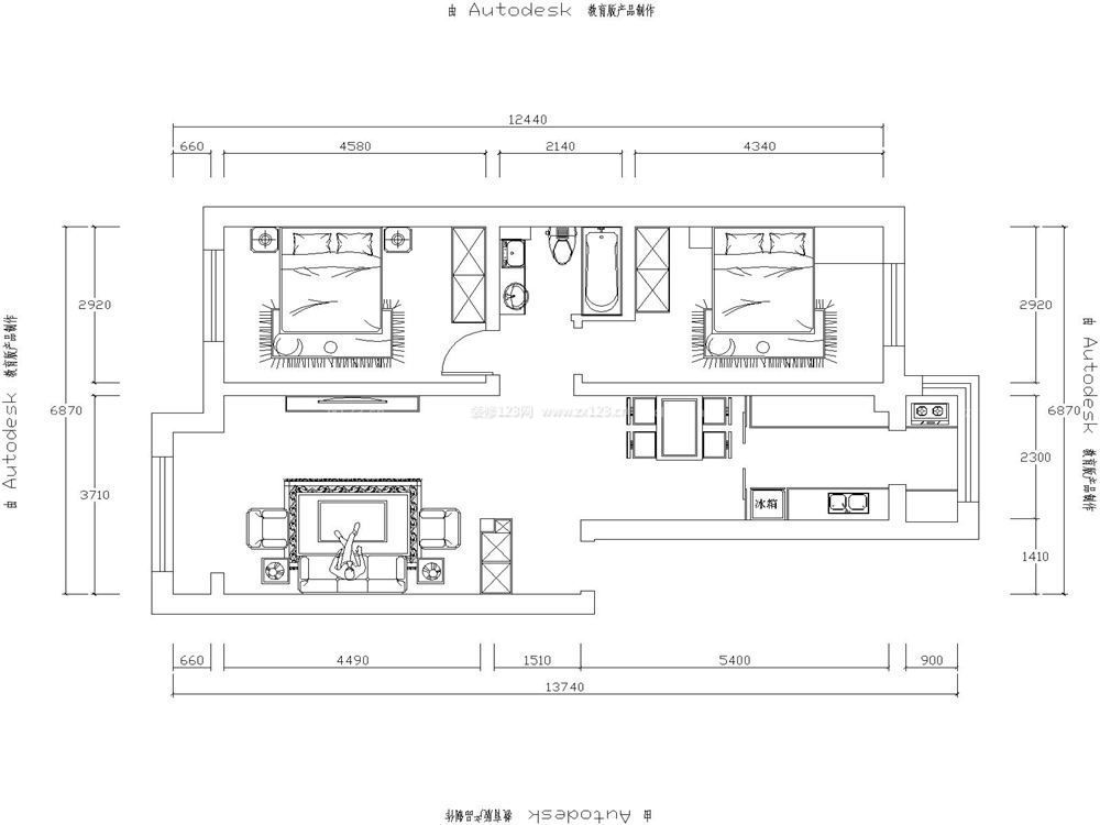 最新兩居室房子戶型設(shè)計圖片欣賞