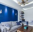 地中海风格客厅装修沙发背景墙效果图片