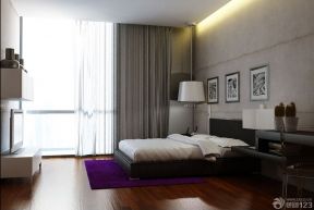 卧室家居装饰设计图 灰色窗帘装修效果图片