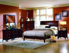 卧室家居装饰设计图 红色墙面装修效果图片