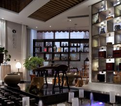 最新中式茶楼室内形象墙装修效果图图片_装修