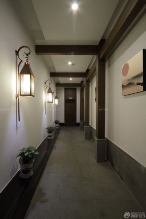 饭店走廊效果图 壁灯装修效果图片