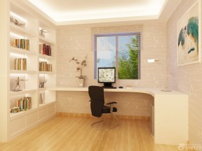 韩式田园风格书房装修 白色简约装修效果图