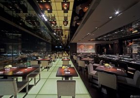 大型湘菜饭店室内吊顶设计装修效果图片