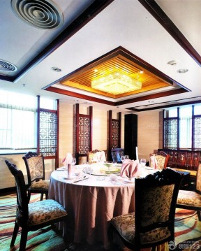 中式饭店包厢装修效果图 室内吊顶效果图
