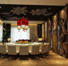 中式饭店包厢豪华室内装修效果图欣赏-每日推荐