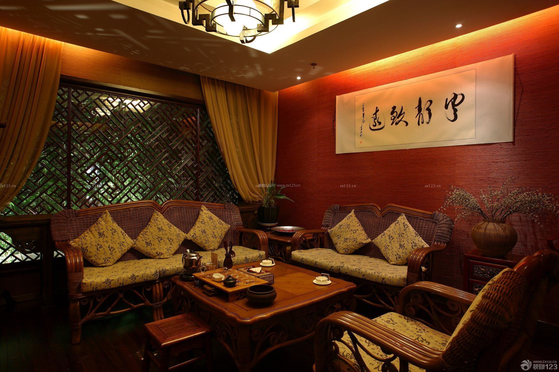 中式茶楼包间装饰设计图片