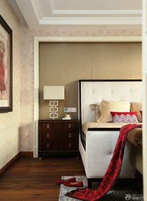 美式卧室实木家具床头柜装修效果图片