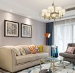 现代美式风格客厅沙发摆放装修效果图片